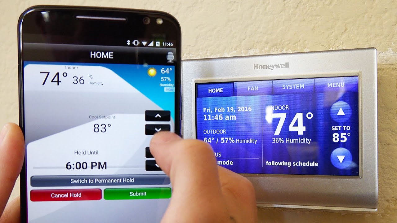 Thermostat control unit and phone app